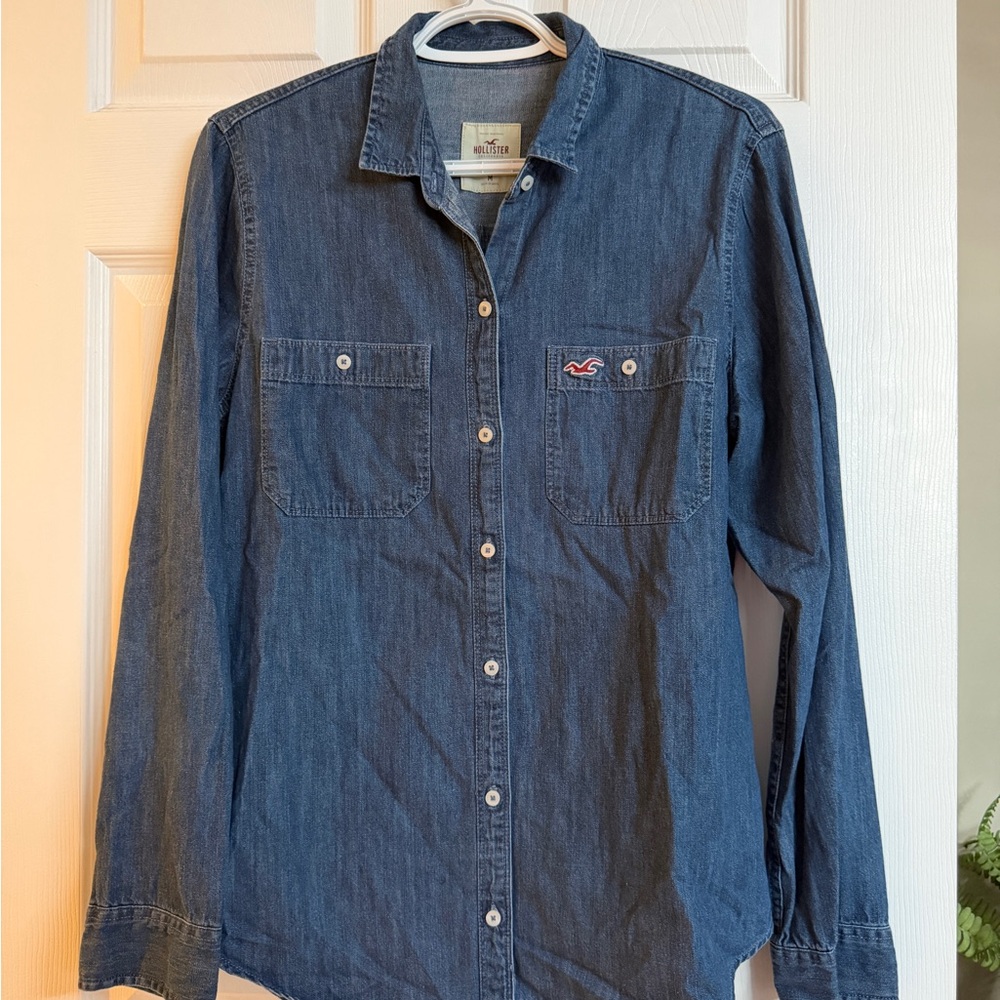 Hollister Dark Blue Denim Shirt